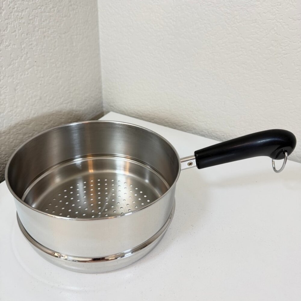 VTG Revere Ware 7in Stainless Strainer/Steamer Insert for 2 & 3 Qt Saucepans EUC